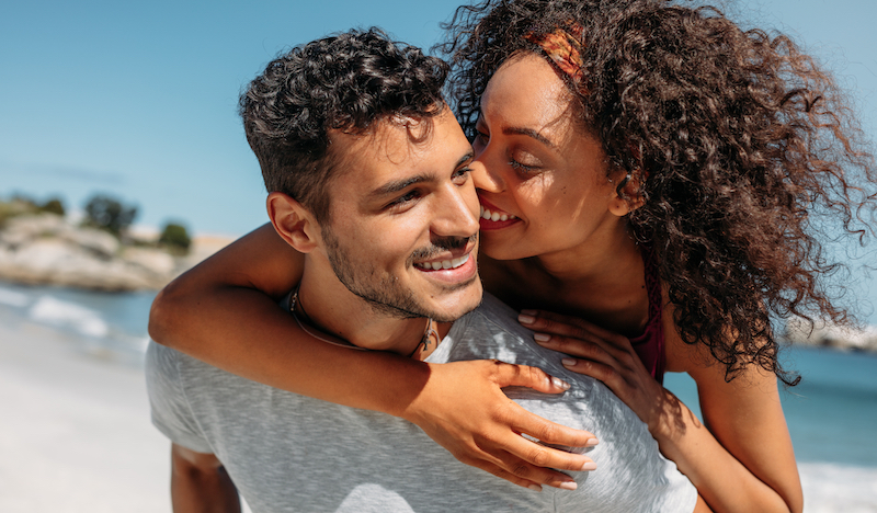 Smiling happy couple