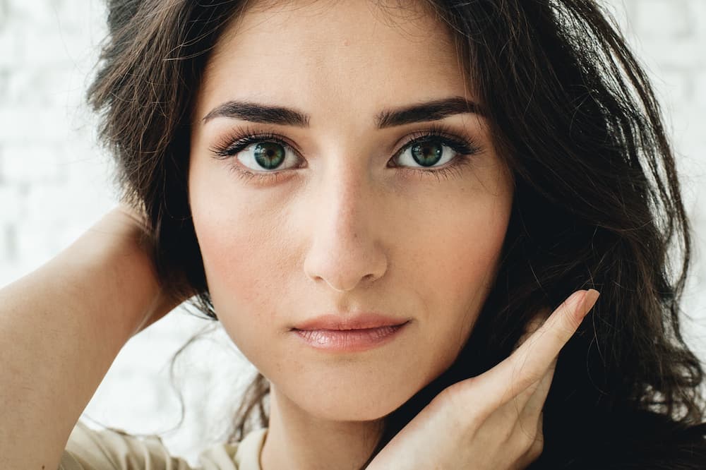 Pretty brunette woman with smooth skin